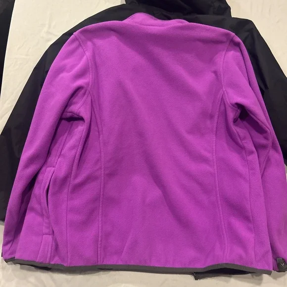 The North Face Girls Size XL 18 Hyvent Jacket 3-in-1 Shell Black Pink Ski Rain - Picture 8 of 16